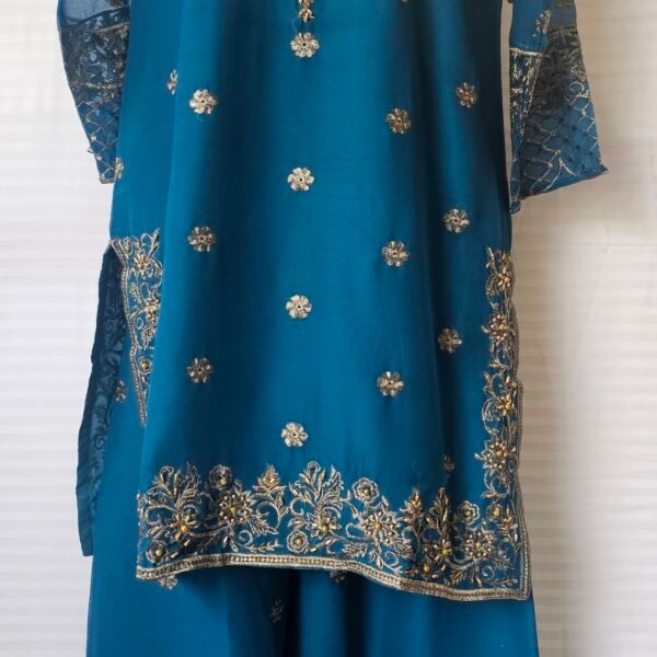 3 Piece Stylish Palazzo Suit – Pakistani Stitched Party Wear