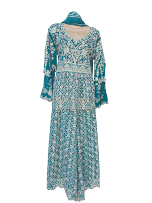 Heavy Embroidered Peplum Style 3-Piece Sharara Suit – Luxe Formal Ensemble