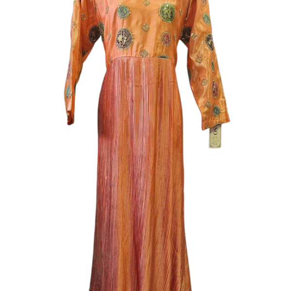 Pleated Anarkali Style Long Dress – Pakistani Fusion Party Wear